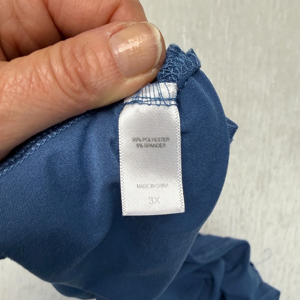 Muk Luks Wear Your Way Offline Tank Womens 3X Blue Stretch Round Neck Side Slit - Picture 9 of 10